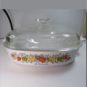 vintage Corning Ware A-10 Casserole Dish 2.5 Qt Spice O' Life Le Romarin w Lid